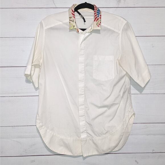 Haider Ackermann Short Sleeve Buttons Down Shirt White Women's Size 40 US Medium - Picture 5 of 15